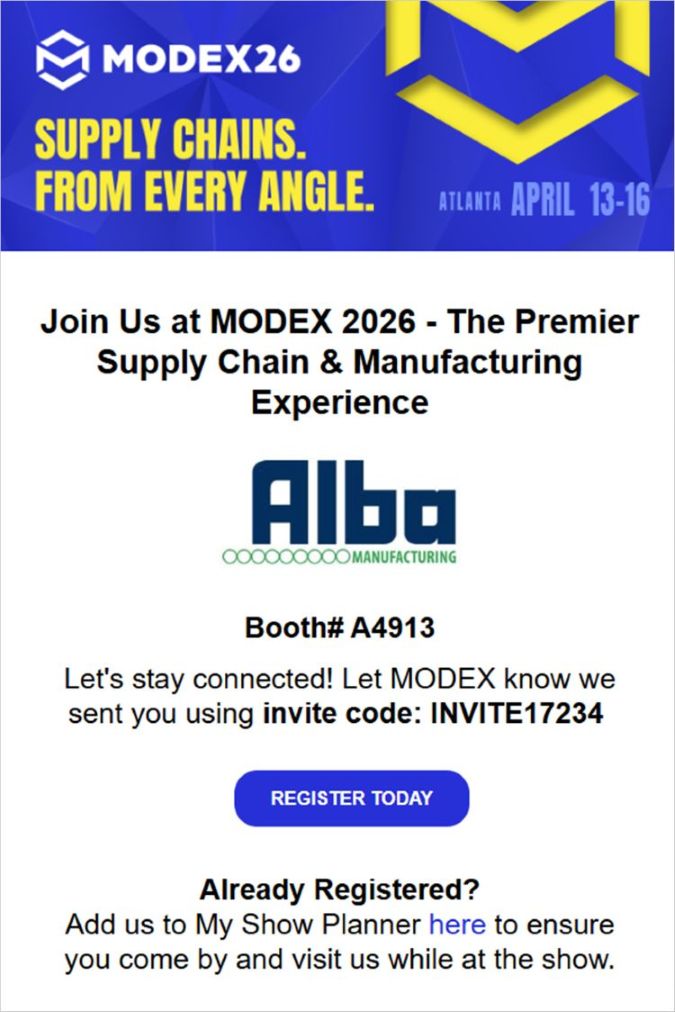 Alba Manufacturing - MODEX 2026