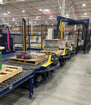 Alba Manufacturing – Pallet Stretch Wrap Lines for Spooled Wire Manufacturing Alba Manufacturing - Pallet Stretch Wrap Lines for Spooled Wire Manufacturing